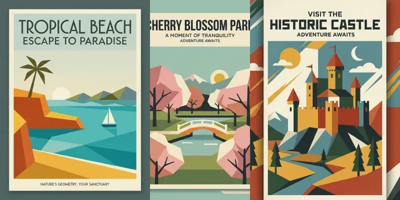 Vintage Midcentury Destination Art generated by undefined