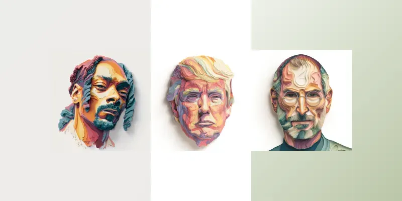 Famous Person Paper Cut Portraits generated by undefined