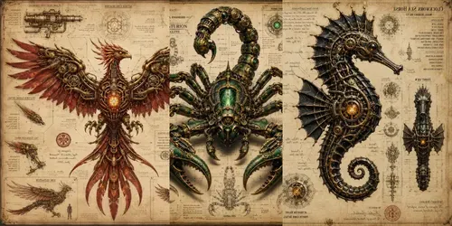 Steampunk Mechanical Blueprint Art generated by chatgpt-image