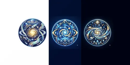 Modern Glowing Cosmos Emblems generated by gemini-image