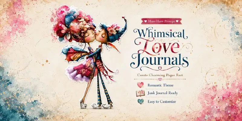 Whimsical Couple Love Junk Journals generated by undefined