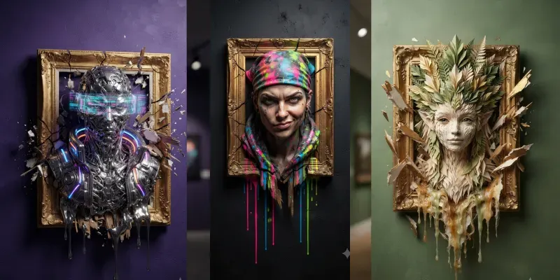 3D Popout Sculptural Portraits generated by undefined