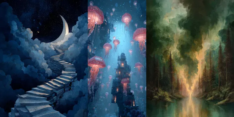 Surreal Impossible Dreamscapes generated by undefined
