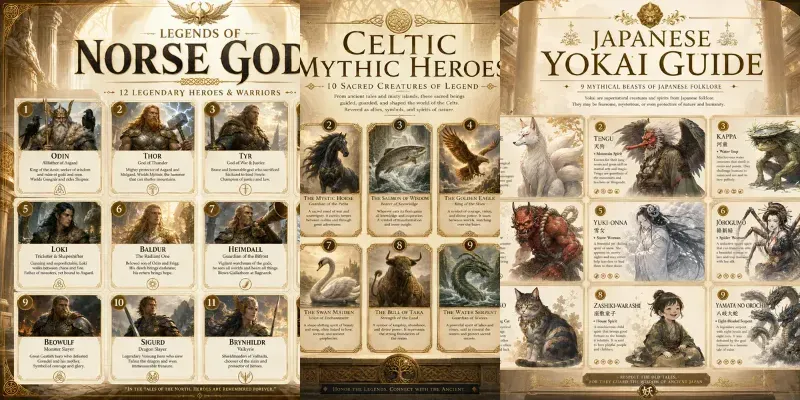 Ancient Mythology Infographic Packs generated by undefined