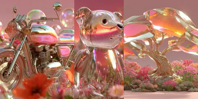 Glass Ethereal Luminous Renders generated by undefined
