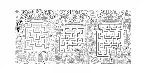 Maze Coloring Adventures Images generated by chatgpt-image