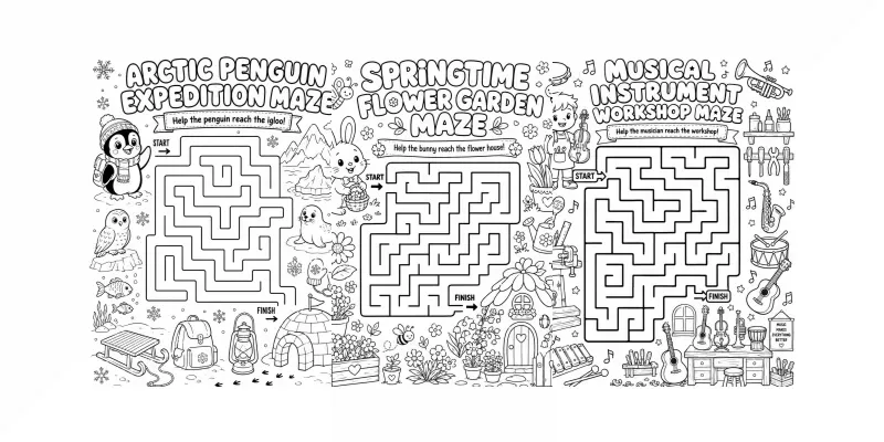 Maze Coloring Adventures Images generated by undefined