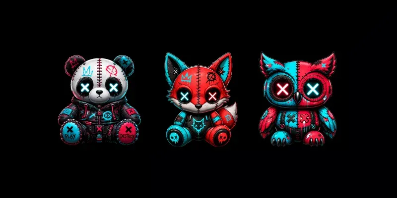 Cyber Pop Plush Toy Animals generated by undefined
