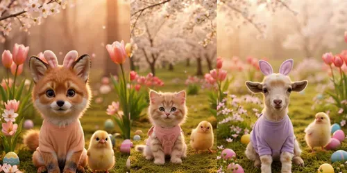 Viral Easter Baby Animal Videos generated by grok-video
