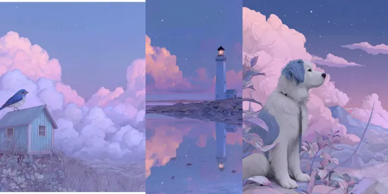 Gouache Dreamy Pastel Twilight Calms generated by undefined