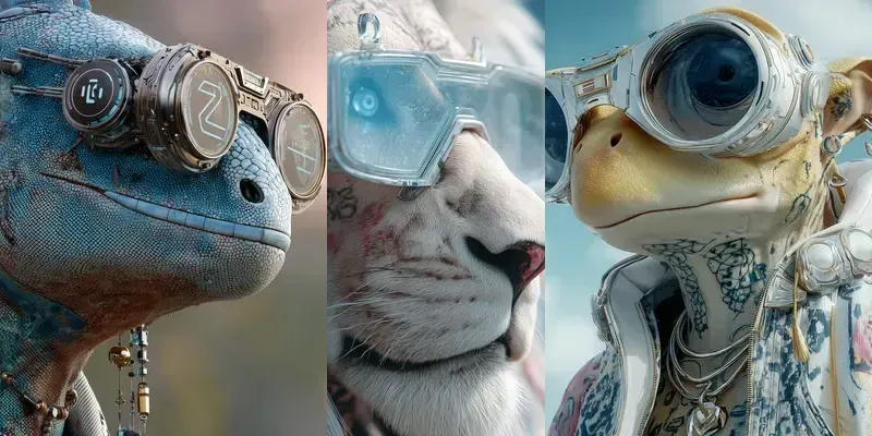 Futuristic Animal Characters generated by undefined