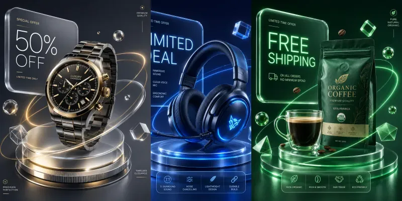 Modern Product Marketing Ad Assets generated by undefined