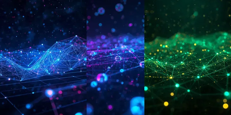 Abstract Glowing Tech Network Banners generated by undefined