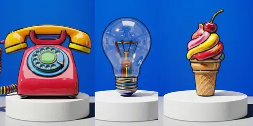 Pop Art Ceramic Sculptures generated by gemini-image