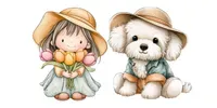 Summer Cartoon Character Clipart Tshirts midjourney prompt mini thumbnail