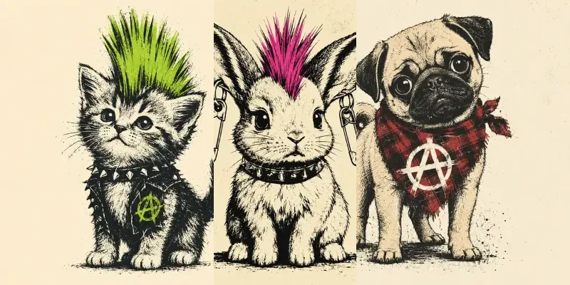 Punk Rock Animal Screen Prints generated by undefined