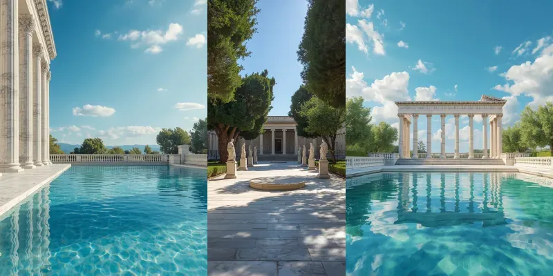 Cinematic Ancient Roman Marble Architects generated by undefined