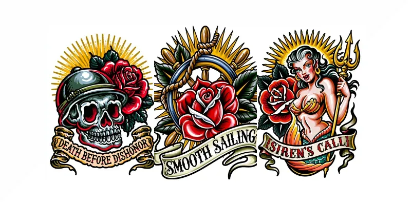 Traditional American Old School Tattoos generated by undefined