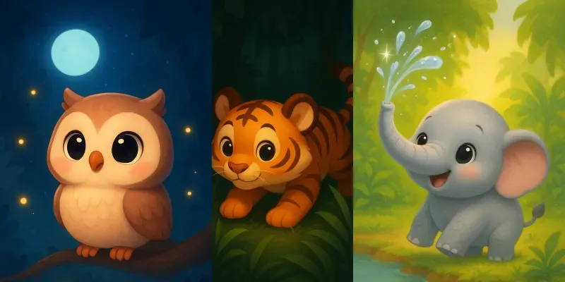 3D Cute Animal Characters generated by undefined