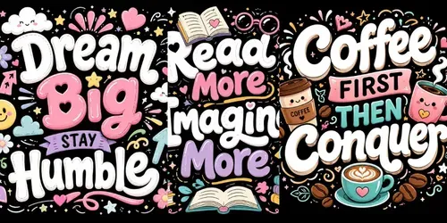 Cute Motivational Typography Art Designs generated by chatgpt-image