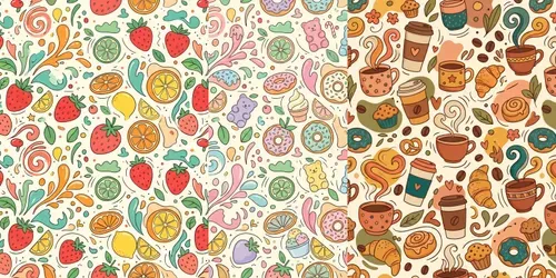 Seamless Abstract Doodle Patterns generated by gemini-image