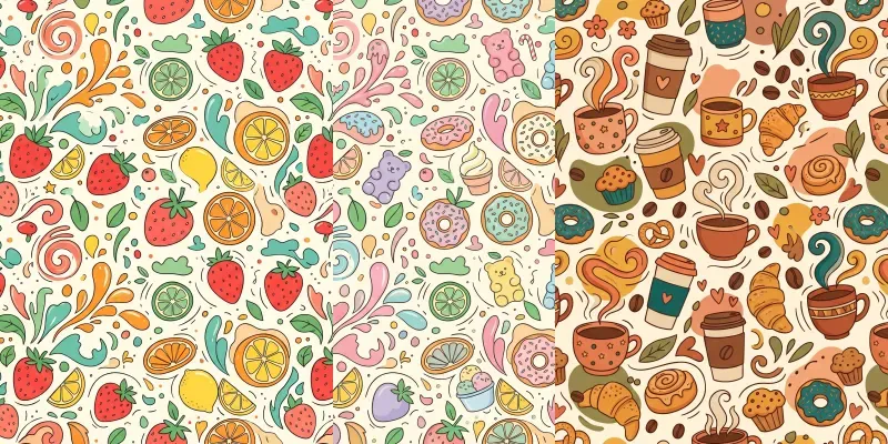 Seamless Abstract Doodle Patterns generated by undefined