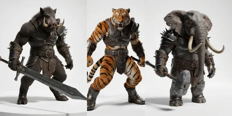 3D Armored Beast Renders generated by undefined