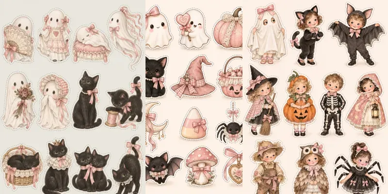 Coquette Halloween Cliparts