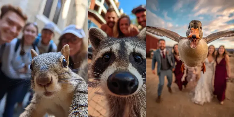 Funny Animal Photobomb Moments generated by undefined