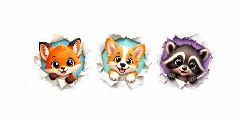 Peek Through Sticker Animals generated by undefined
