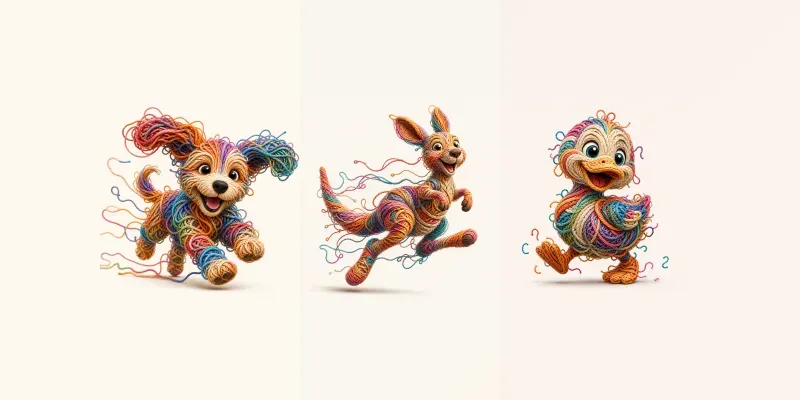 Yarn Tangle Animals generated by undefined