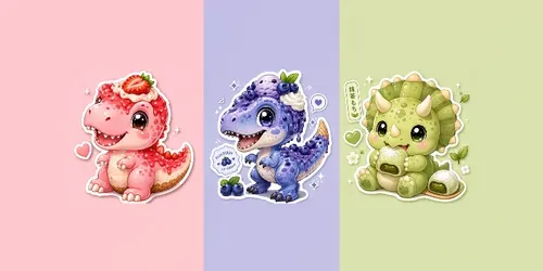 Cute Fruit Food Dino Sticker Packs generated by chatgpt-image