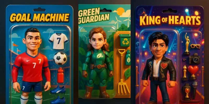 Celebrity Action Figure Blister Packs generated by undefined