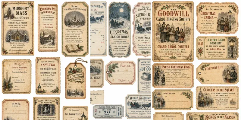 Vintage Christmas Ephemera Sheets generated by undefined