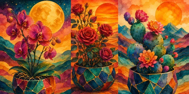 Modern Vibrant Botanical Art Template generated by undefined