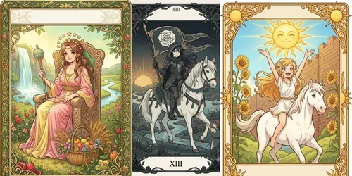 Anime Tarot Card Art Studios generated by gemini-image