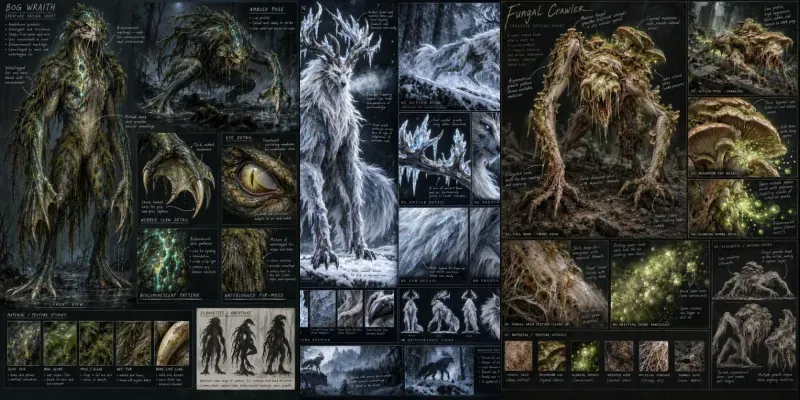 Haunted Cryptid Concept Sheets