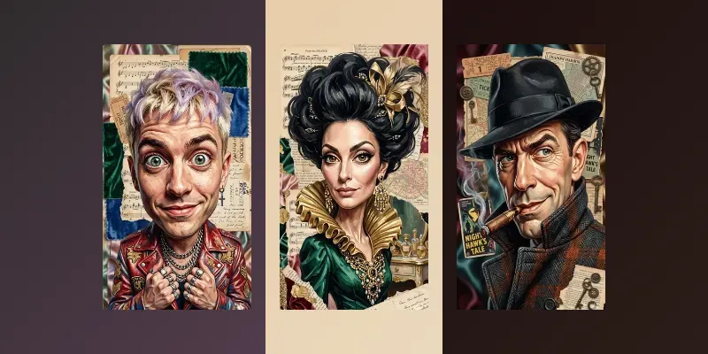 Celebritystyle Caricature Portraits generated by undefined