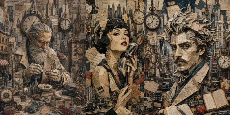 Surreal Newspaper Time Collages generated by undefined