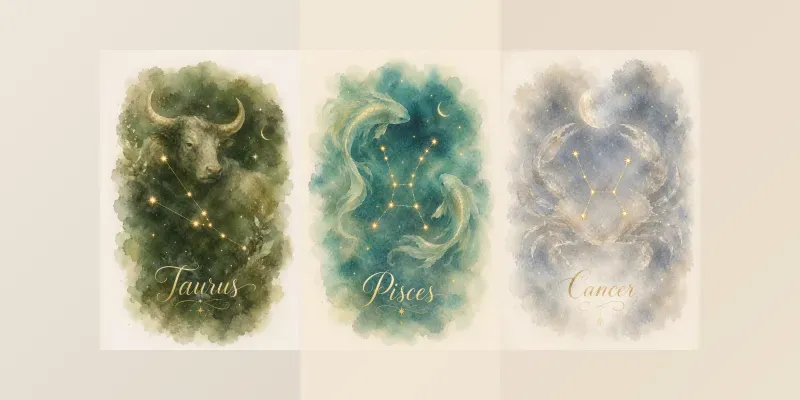 Watercolor Zodiac Constellation Prints generated by undefined
