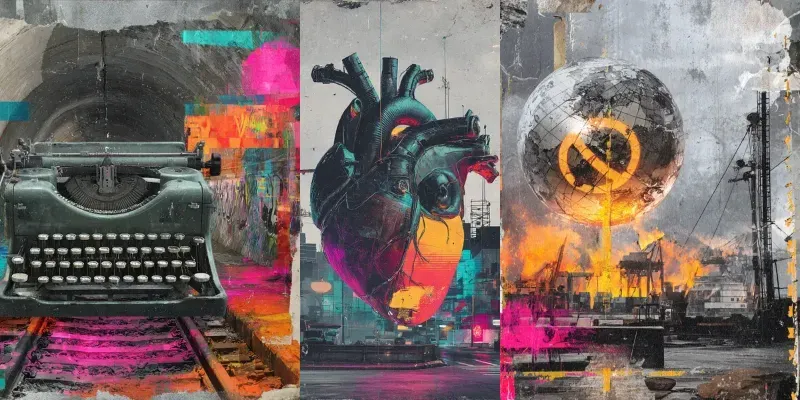 Neon Punk Collages generated by undefined