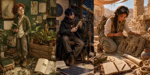 Quirky Vintage Wanderer Portraits generated by chatgpt-image