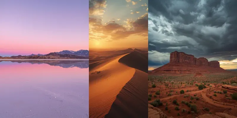 Desert Landscape Photos generated by undefined