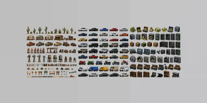 2D Pixel Art Gta Asset Packs generated by undefined