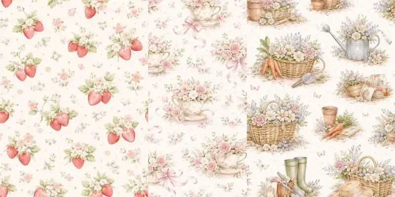 Cottagecore Seamless Patterns generated by undefined