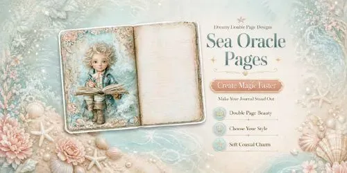 The Sea Oracles Girl Double Pages generated by midjourney