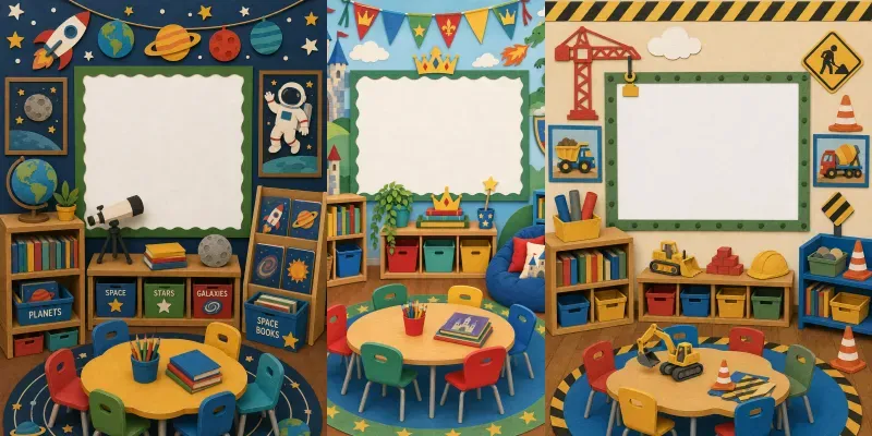 Themed Classroom Scene Illustrations generated by undefined
