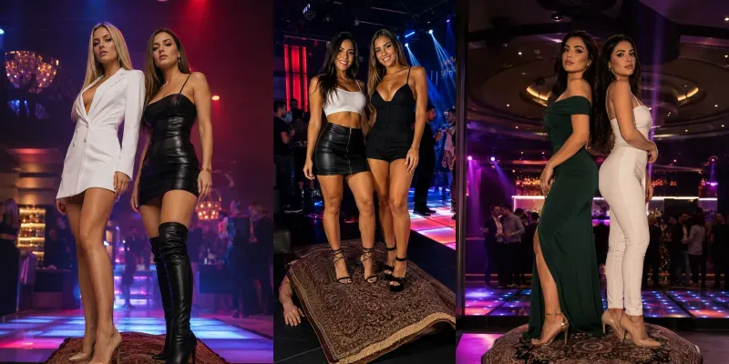 Female Models Standing On A Human Carpet generated by undefined