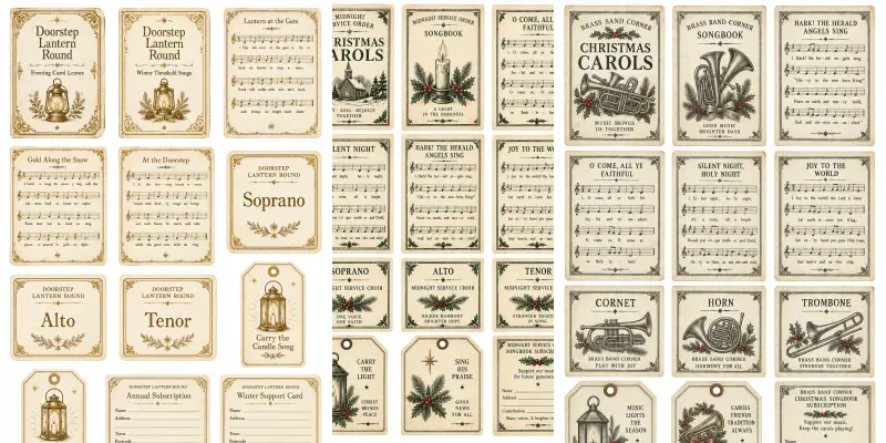 Carol Songbook Cutout Sheets generated by undefined