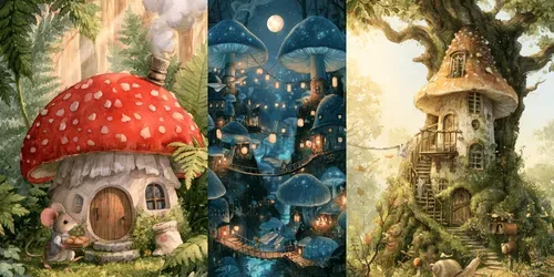 Mushroom House Art Generator generated by midjourney